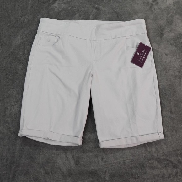 Gloria Vanderbilt Shorts Womens 16W Dove Grey Amanda Bermuda Pull On Stretch - Picture 1 of 12